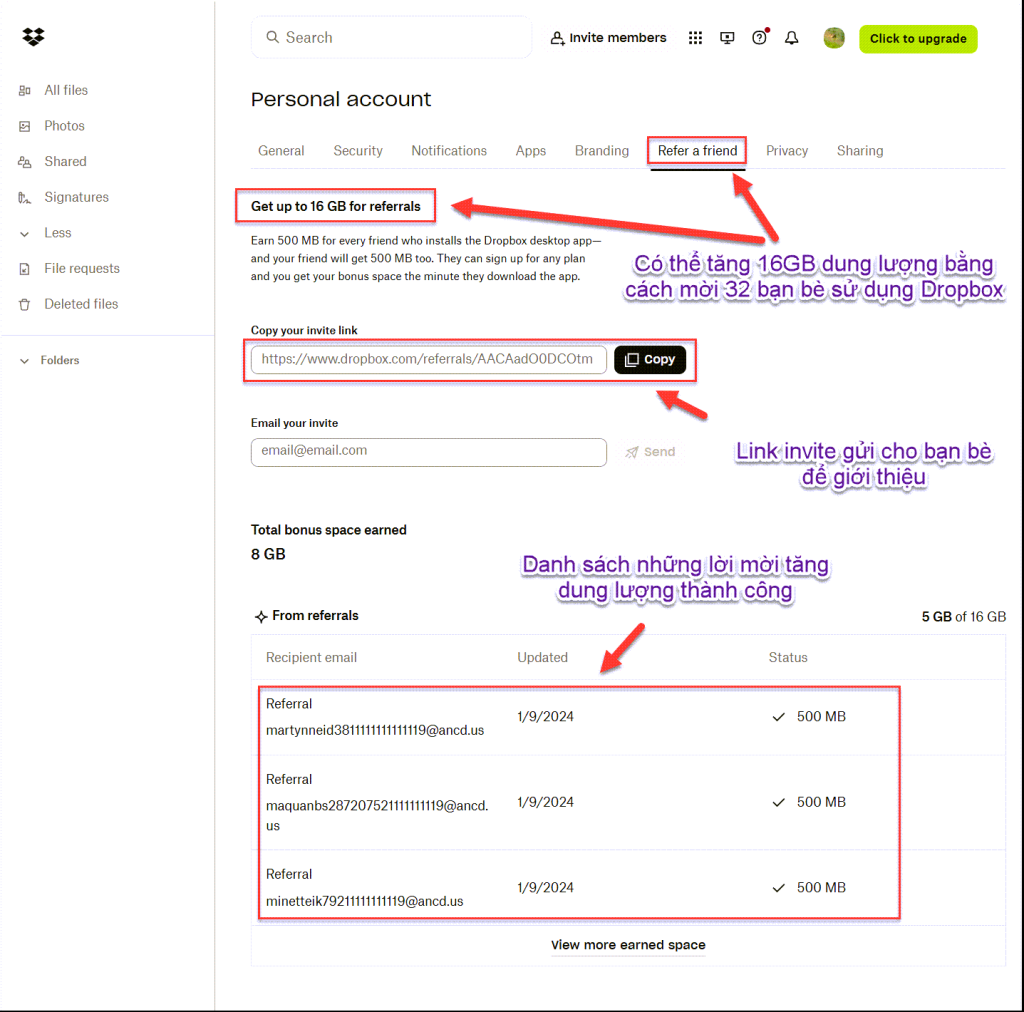 Tổng hợp cách tăng dung lượng Dropbox mới nhất 2024